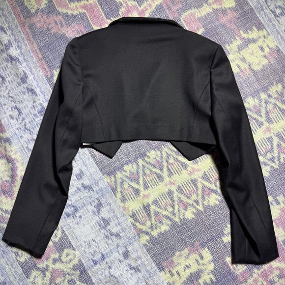 NWT MAX & CO Black Wool Blend Long Sleeve Crop Jacket Women's Size 4 - Picture 9 of 10